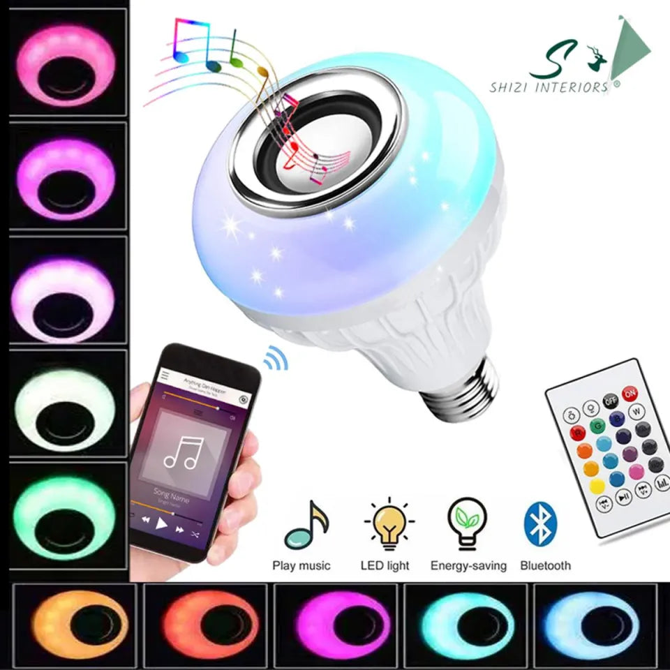Bluetooth Speaker Bulb Smart LED RGB + Remote Control Wireless