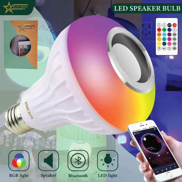 Bluetooth Speaker Bulb Smart LED RGB + Remote Control Wireless