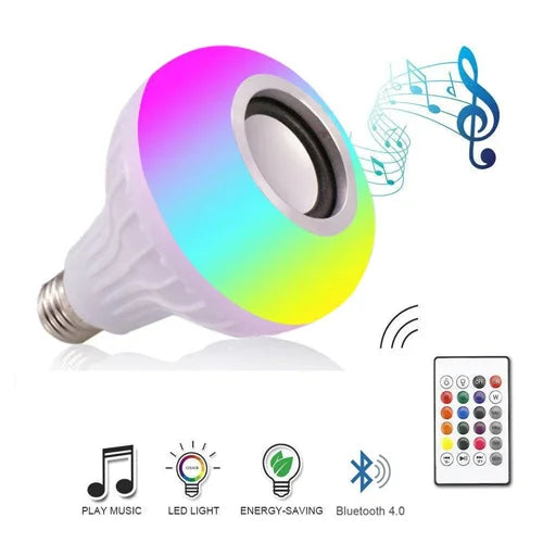 Bluetooth Speaker Bulb Smart LED RGB + Remote Control Wireless