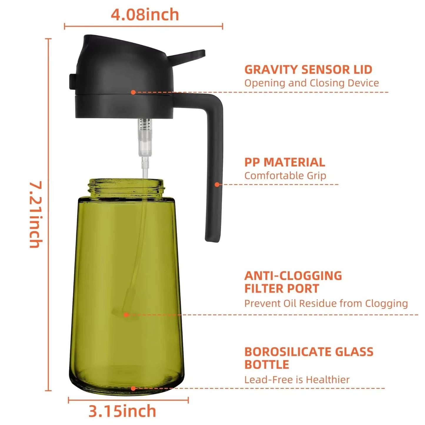 2 in 1 Glass Oil Sprayer & Dispenser