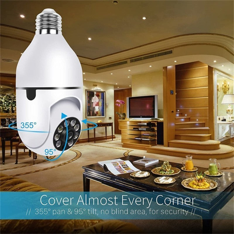 E27 PTZ Bulb WiFi Waterproof 360° Wireless Security Camera