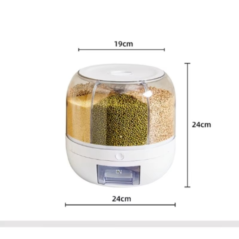 Rotating Rice Dispenser with 360° Rotation