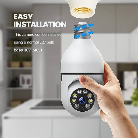 E27 PTZ Bulb WiFi Waterproof 360° Wireless Security Camera